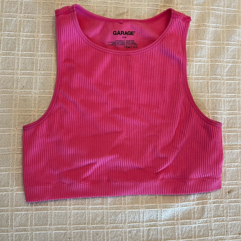 Garage Fuchsia Ribbed Tank Top
